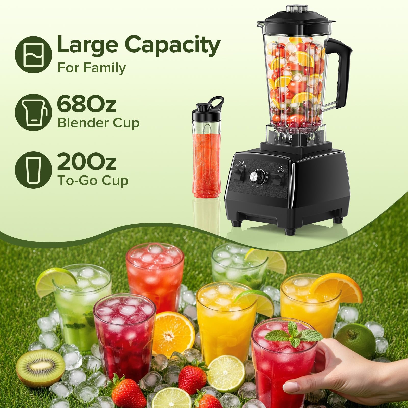 Amazon.com: Blender for Smoothies, Blenders for Kitchen with 68Oz